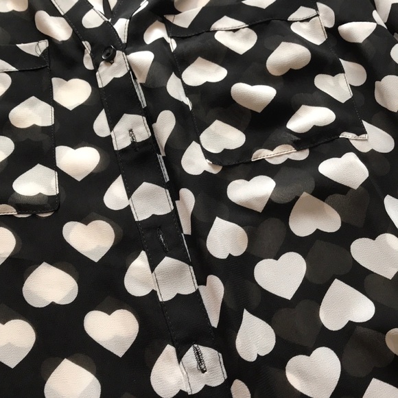 Express portofino shirt - black with white hearts - Picture 4 of 4